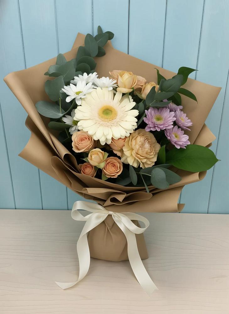 Букет цветов из: Герберы и Хризантемы в Воргашоре