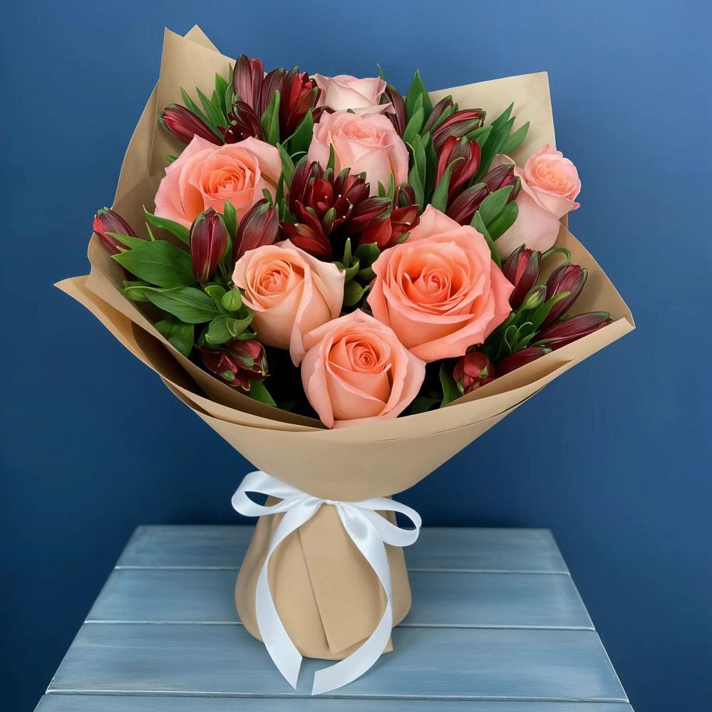 Букет цветов из: Розы и Альстромерии в Воргашоре