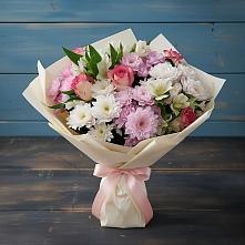 Букет цветов из:  Хризантемы, Альстромерии и Розы в Воргашоре