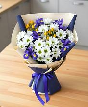Букет цветов из:  Розы, Ирисы и Хризантемы в Воргашоре