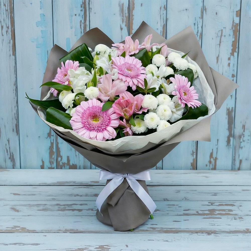 Букет цветов из: Герберы, Альстромерии и Хризантемы в Воргашоре