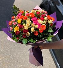 Букет Микс из разноцветных кустовых роз #REPLACE_PRED# Воргашоре
